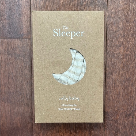 Solly Baby The Sleeper Set in Cream and Tan Stripes, Size 0-3 Months, New in Box - Picture 1 of 11